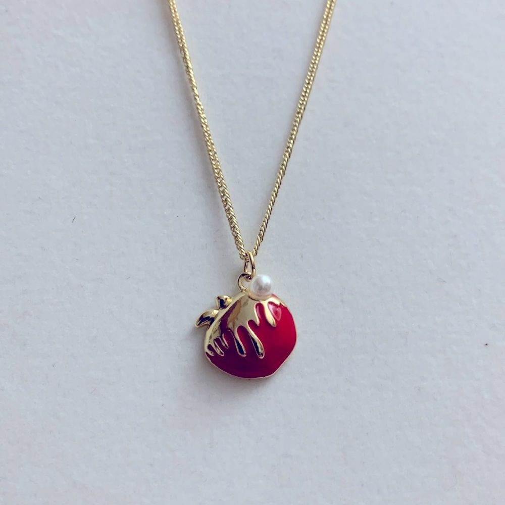 Golden Apple Necklace . - Picture 2 of 3